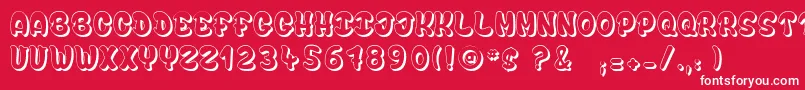Fonte bubble  soap – fontes brancas em um fundo vermelho