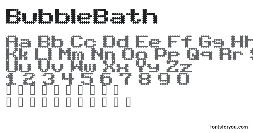 Schriftart BubbleBath (122354) – Alphabet, Zahlen, spezielle Symbole