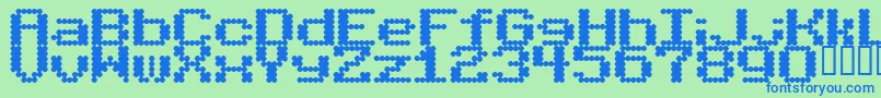 BubbleBath-fontti – siniset fontit vihreällä taustalla