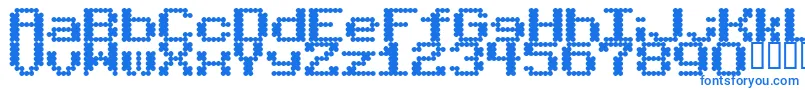 BubbleBath-Schriftart – Blaue Schriften auf weißem Hintergrund