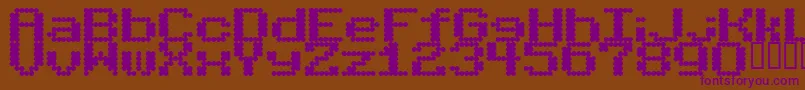 BubbleBath-fontti – violetit fontit ruskealla taustalla