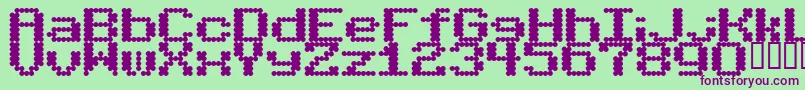 BubbleBath-Schriftart – Violette Schriften auf grünem Hintergrund