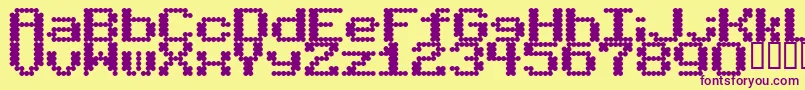 BubbleBath-Schriftart – Violette Schriften auf gelbem Hintergrund