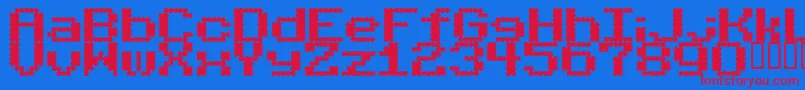 BubbleBath Font – Red Fonts on Blue Background