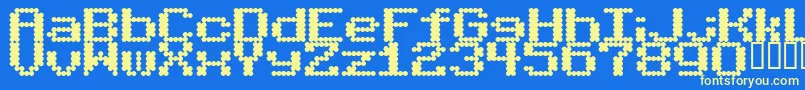 フォントBubbleBath – 黄色の文字、青い背景
