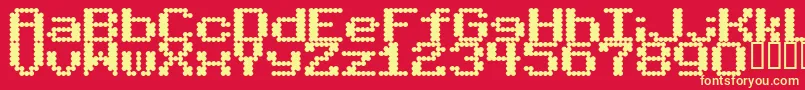 フォントBubbleBath – 黄色の文字、赤い背景