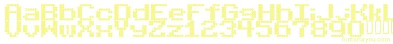 BubbleBath-fontti – keltaiset fontit valkoisella taustalla