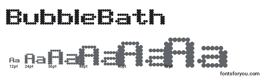 BubbleBath (122354) Font Sizes