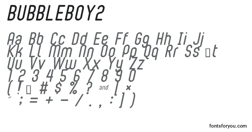 BUBBLEBOY2 (122355)フォント–アルファベット、数字、特殊文字