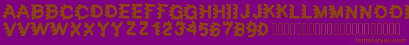 bubblefont-fontti – ruskeat fontit violetilla taustalla