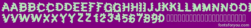 bubblefont-fontti – vihreät fontit violetilla taustalla