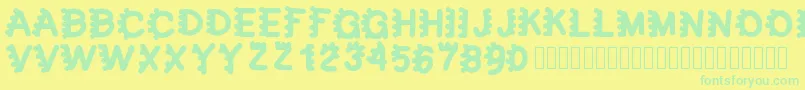 bubblefont Font – Green Fonts on Yellow Background