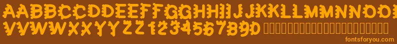 bubblefont Font – Orange Fonts on Brown Background