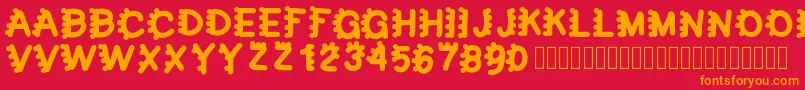 Police bubblefont – polices orange sur fond rouge