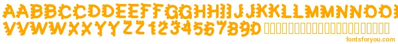 フォントbubblefont – 白い背景にオレンジのフォント