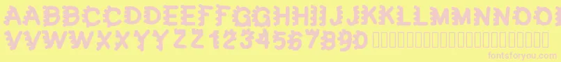 Fonte bubblefont – fontes rosa em um fundo amarelo