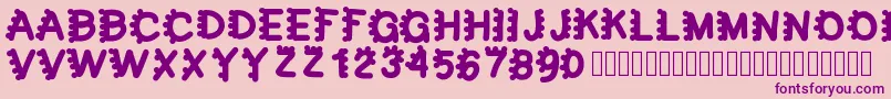 フォントbubblefont – ピンクの背景に紫のフォント