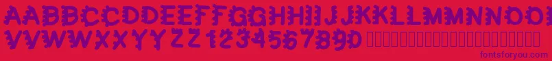 bubblefont-fontti – violetit fontit punaisella taustalla