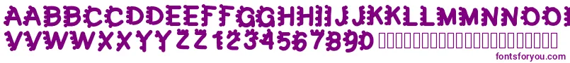 bubblefont-fontti – violetit fontit valkoisella taustalla