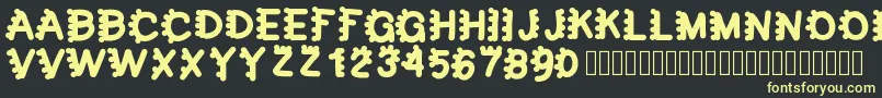 フォントbubblefont – 黒い背景に黄色の文字