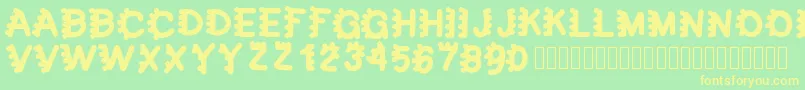 bubblefont Font – Yellow Fonts on Green Background