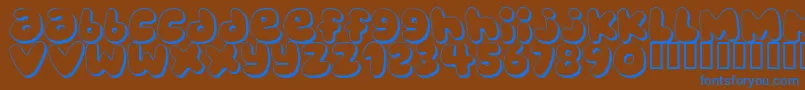 BUBBLEGUMS Font – Blue Fonts on Brown Background