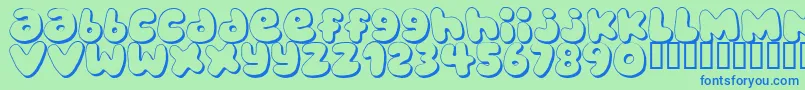 BUBBLEGUMS Font – Blue Fonts on Green Background