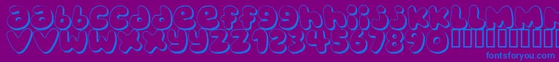 BUBBLEGUMS Font – Blue Fonts on Purple Background