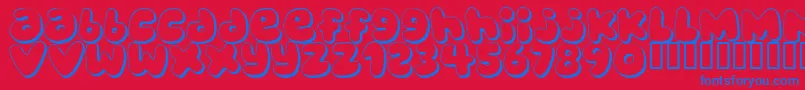 BUBBLEGUMS Font – Blue Fonts on Red Background