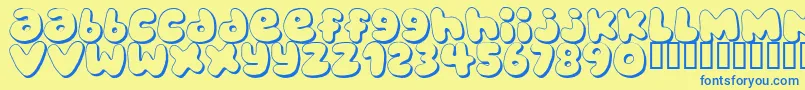 BUBBLEGUMS Font – Blue Fonts on Yellow Background