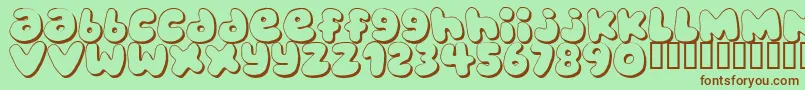 BUBBLEGUMS Font – Brown Fonts on Green Background