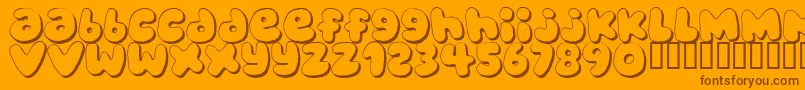 BUBBLEGUMS Font – Brown Fonts on Orange Background