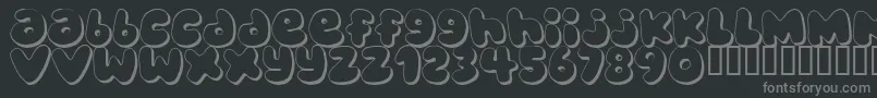 BUBBLEGUMS Font – Gray Fonts on Black Background