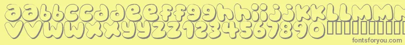 BUBBLEGUMS Font – Gray Fonts on Yellow Background