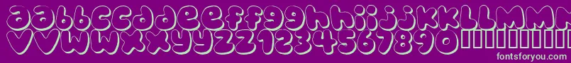 BUBBLEGUMS Font – Green Fonts on Purple Background