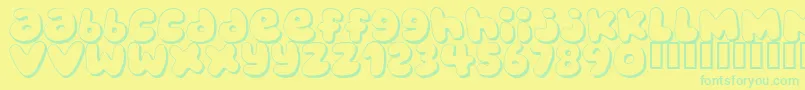 BUBBLEGUMS Font – Green Fonts on Yellow Background