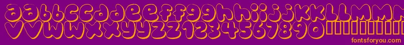 BUBBLEGUMS Font – Orange Fonts on Purple Background