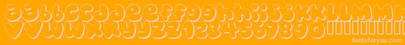 More about BUBBLEGUMS Font BUBBLEGUMS Font – Pink Fonts on Orange Background