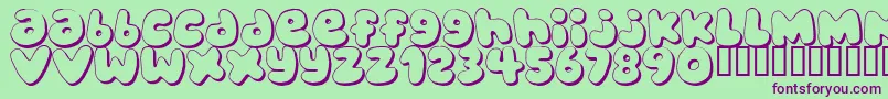BUBBLEGUMS Font – Purple Fonts on Green Background