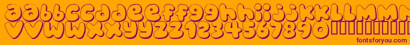 BUBBLEGUMS Font – Purple Fonts on Orange Background