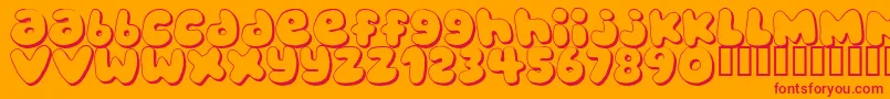 BUBBLEGUMS Font – Red Fonts on Orange Background
