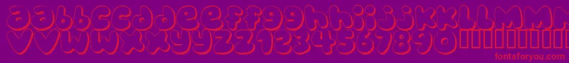 BUBBLEGUMS Font – Red Fonts on Purple Background