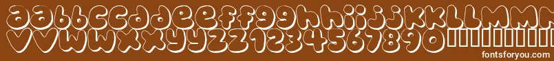 フォントBUBBLEGUMS – 茶色の背景に白い文字