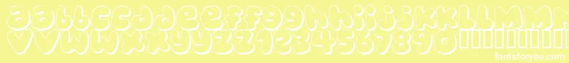 BUBBLEGUMS Font – White Fonts on Yellow Background