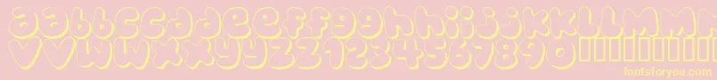 BUBBLEGUMS Font – Yellow Fonts on Pink Background