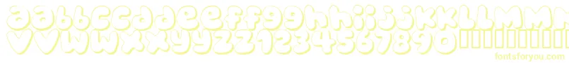 Weitere Informationen zur BUBBLEGUMS-Schriftart BUBBLEGUMS-Schriftart – Gelbe Schriften auf weißem Hintergrund