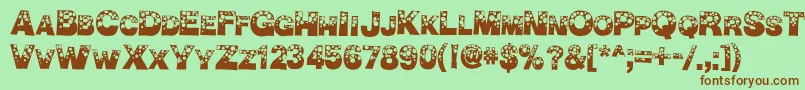 BubbleMan Font – Brown Fonts on Green Background