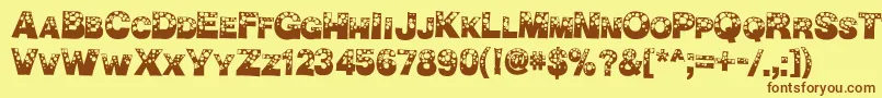 BubbleMan Font – Brown Fonts on Yellow Background