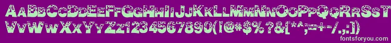 BubbleMan Font – Green Fonts on Purple Background