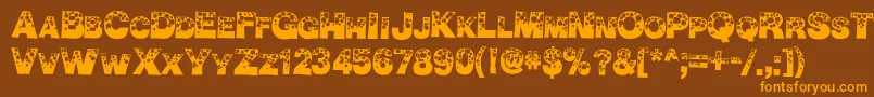 BubbleMan Font – Orange Fonts on Brown Background